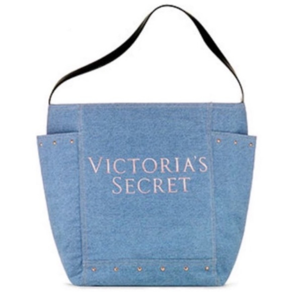 Victoria's Secret Rose Gold Jean Tote Bag Purse